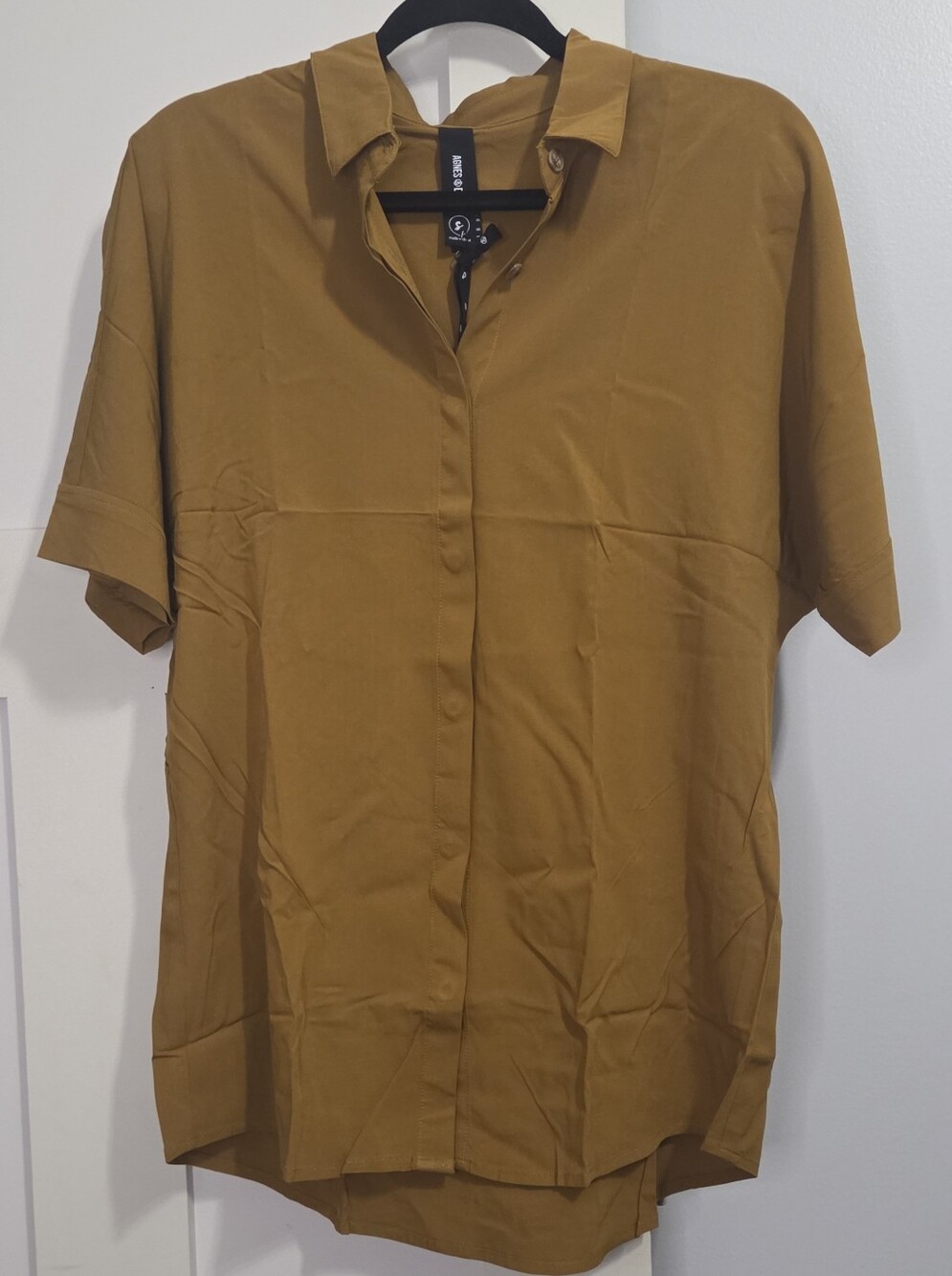 NWT Agnes & Dora - Dolman Sleeve Button-Up Shirt in Mustard